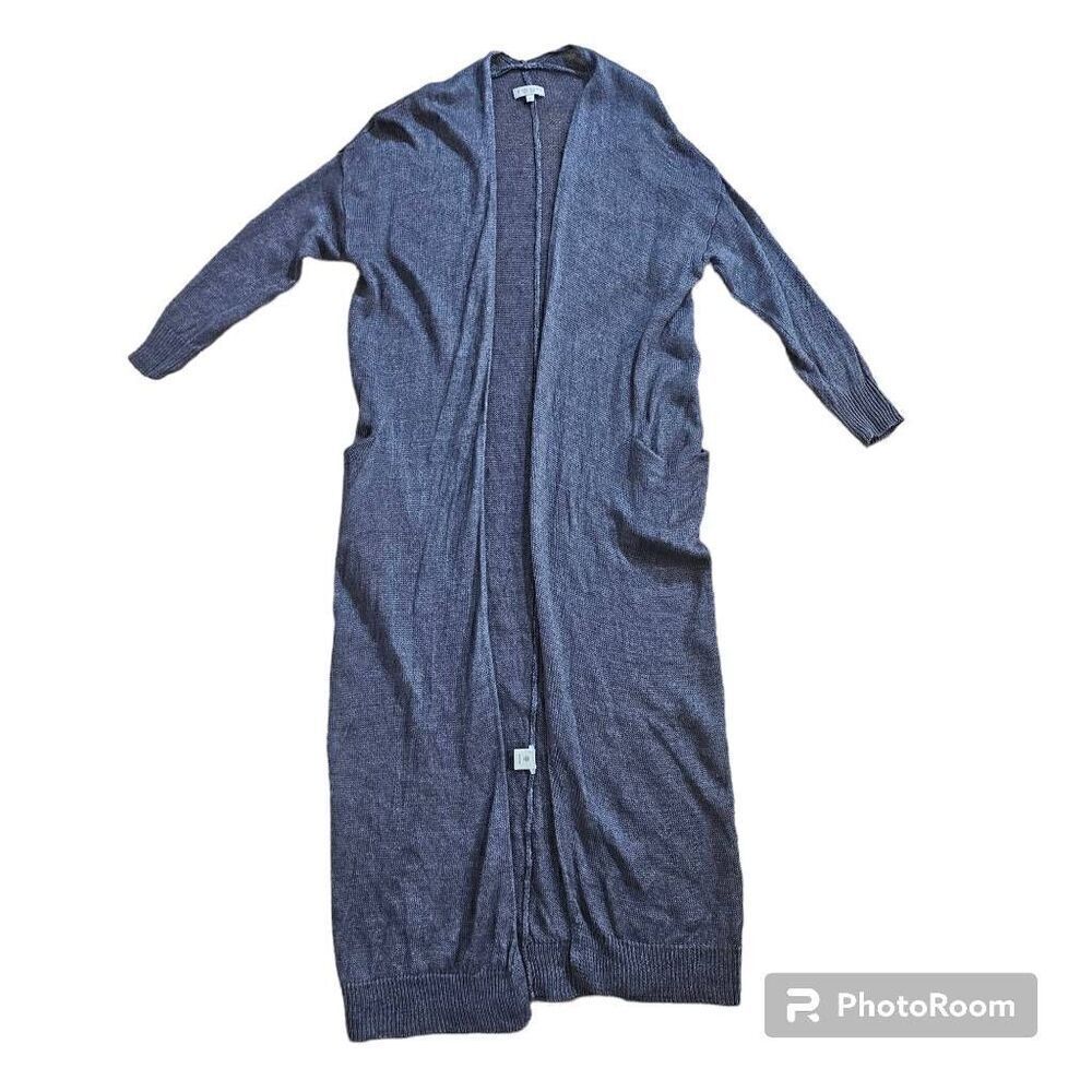 DemyLee Gray Linen Knit Long Cardigan XS